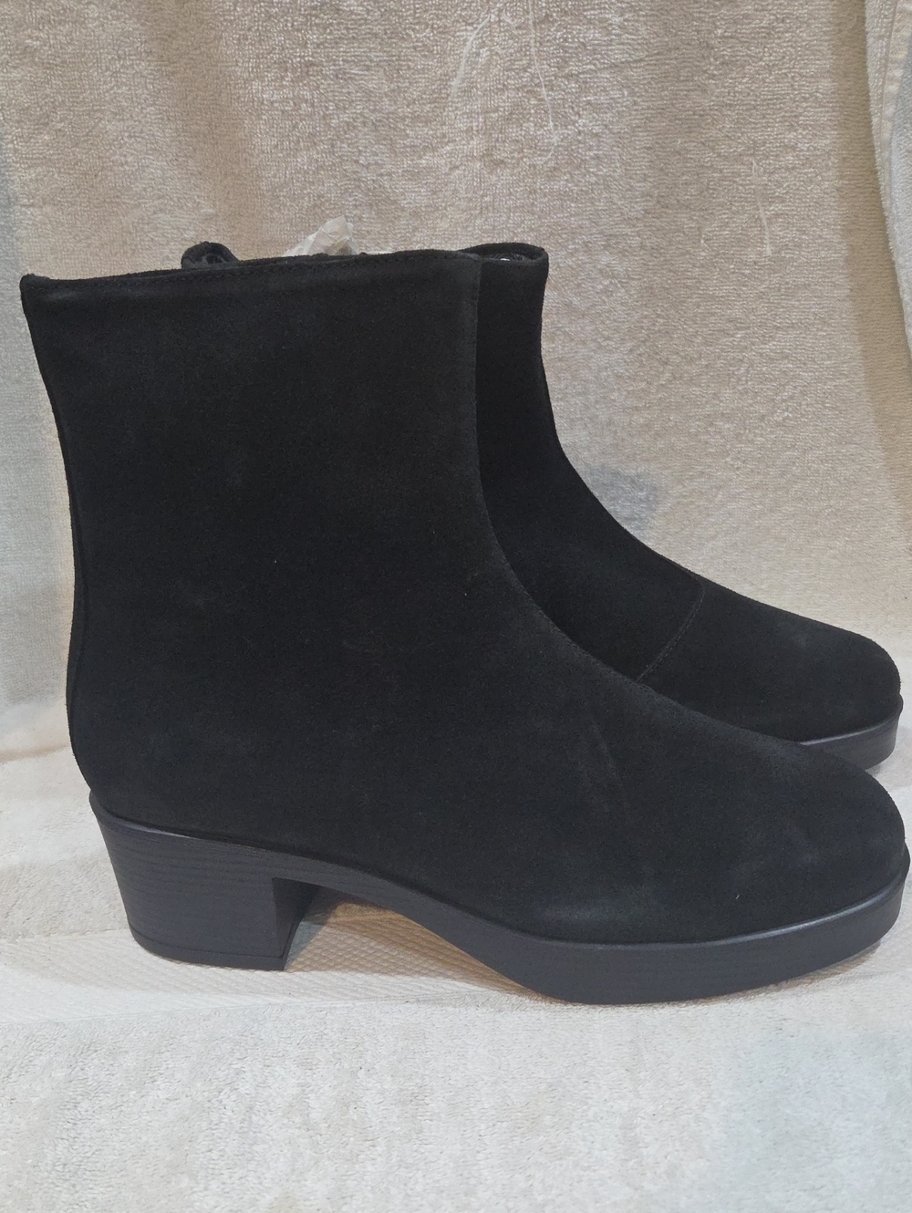 Lazo Women's Black Suede Ankle Booties - Sleek Block Heel